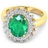 Image 2 : 14KT Yellow Gold 3.14ct Zambian Emerald and Diamond Ring