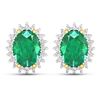 Image 1 : 14KT Yellow Gold 2.00ctw Emerald and Diamond Earrings