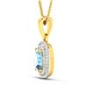 Image 3 : 14KT Yellow Gold 0.96ct Aquamarine and Diamond Pendant with Chain