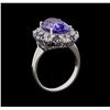 Image 4 : 14KT White Gold 6.27 ctw Tanzanite, Sapphire and Diamond Ring