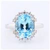 Image 1 : 4.67 ctw Aquamarine and 0.49 ctw Diamond Platinum Ring