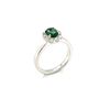 Image 4 : 14KT White Gold 1.08 ctw Emerald and Diamond Ring