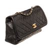 Image 7 : Chanel Black Leather Single Flap Chain Shoulder Bag