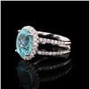 Image 2 : 3.51 ctw Paraiba Tourmaline and 0.62 ctw Diamond 18K White Gold Ring (GIA CERTIF