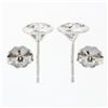 Image 6 : New 14k White Gold .84 ctw Martini Bezel Set Round Brilliant Diamond Stud Earrin