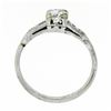 Image 8 : Antique Art Deco Platinum .65 ctw Transitional Diamond Engagement Ring w/ Accent