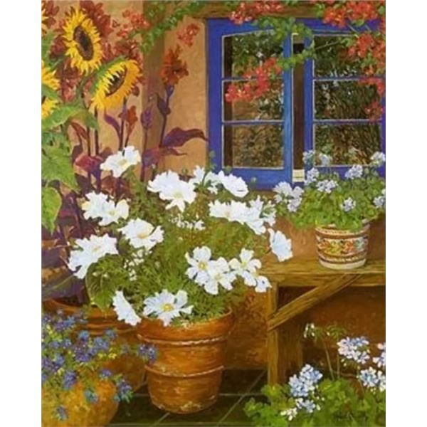 Blue Window by John Powell on paper