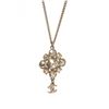 Image 3 : Chanel Silver-toned CC Flower Drop Necklace