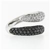 Image 5 : Estate 18k Gold 1.80 ctw Fancy Black & F VS2 Diamond Bypass Snake Wrap Band Ring