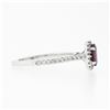 Image 5 : NEW Petite 14k White Gold 1.40 ctw Oval Red Ruby & Diamond Halo Engagement Ring