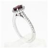 Image 9 : NEW Petite 14k White Gold 1.40 ctw Oval Red Ruby & Diamond Halo Engagement Ring