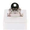 Image 3 : 12mm Black South Sea Pearl and 1.25 ctw Diamond Platinum Ring