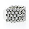 Image 5 : Wide 18K White Gold 2.72 ctw Diamond Flexible Milgrain Honeycomb Cluster Band Ri