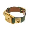 Image 3 : Hermes Green gold-Plated and Leather Medor Quartz 23m Watch