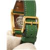 Image 7 : Hermes Green gold-Plated and Leather Medor Quartz 23m Watch