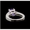 Image 3 : 14KT White Gold 1.98 ctw Tanzanite and Diamond Ring