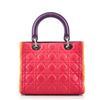 Image 2 : Christian Dior Tricolor Lady Dior Bag Cannage Quilt Grained Lambskin Medium