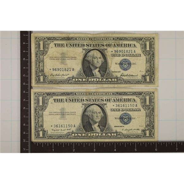 1957 & 1957-A US $1 SILVER CERTIFICATES STAR NOTES