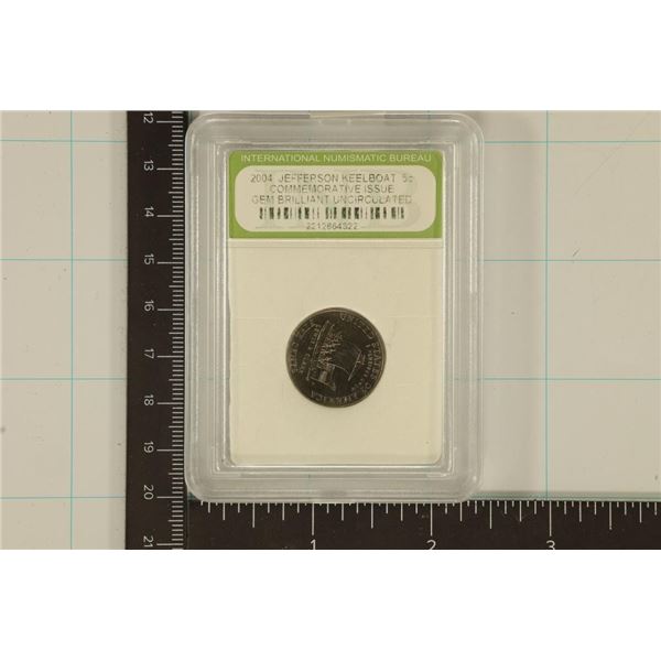 SLABBED 2004 JEFFERSON KEELBOAT NICKEL GEM BU