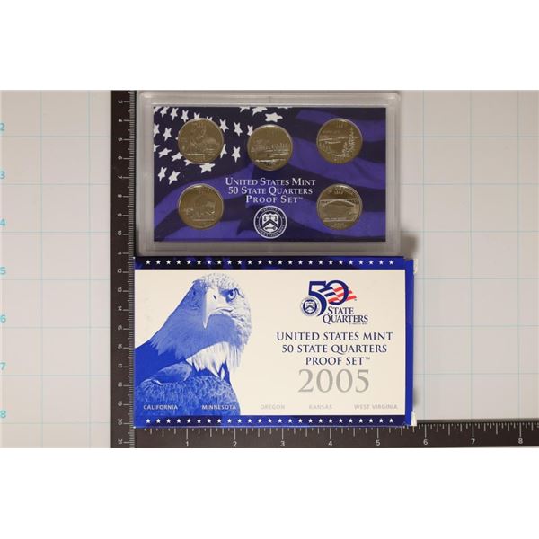 2005 US 50 STATE QUARTERS PROOF SET WITH BOX
