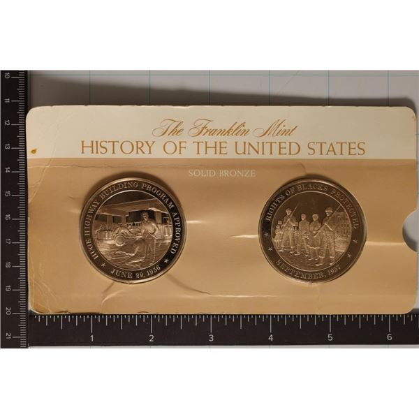 2-1 1/2" SOLID BRONZE HISTORY OF THE UNITED STATES