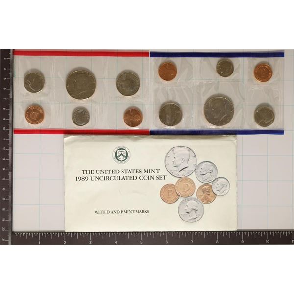 1989 US MINT SET (UNC) P/D (WITH ENVELOPE)