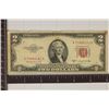 Image 1 : 1953-B US $2 RED SEAL NOTE SMALL STAIN TATTERED