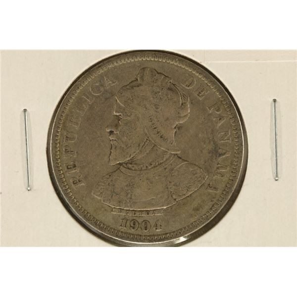 1904 PANAMA SILVER 20 CENTISMOS .3617 OZ. ASW