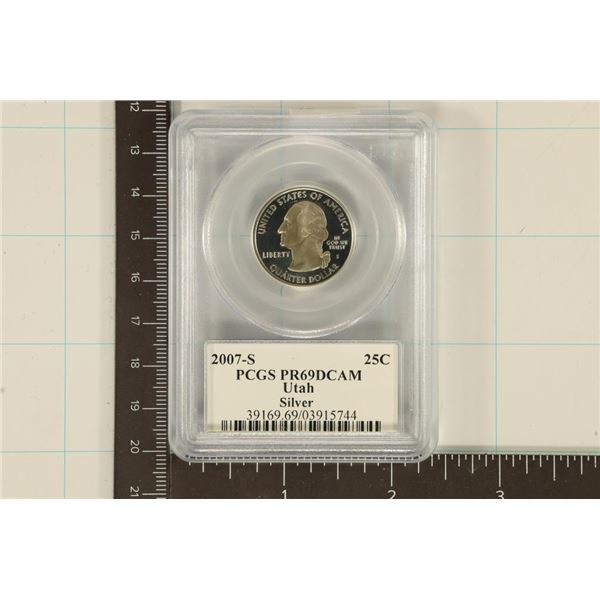 2007-S SILVER UTAH QUARTER PCGS PR69 DCAM