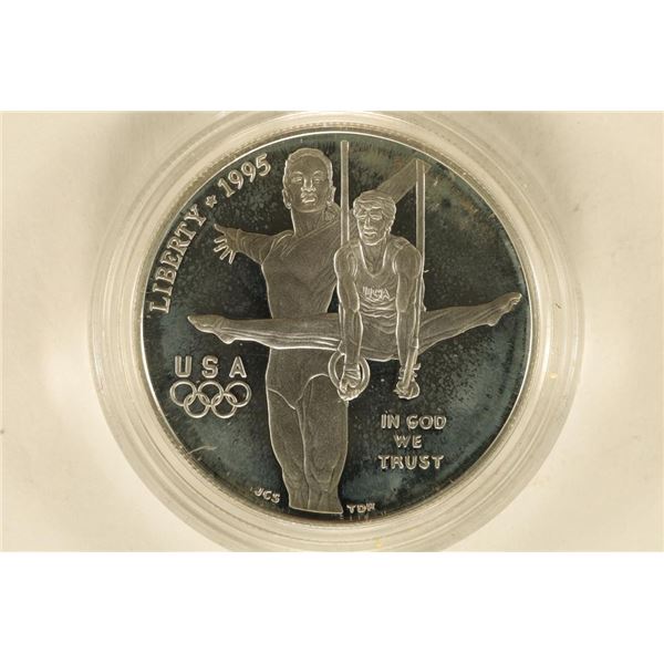 1995-P US PROOF SILVER DOLLAR "OLYMPIC GYMNASTICS"