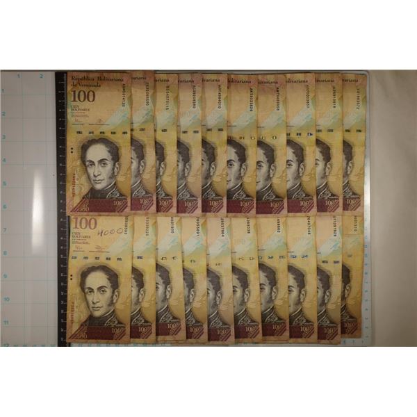 20-2011-2015 VENEZUELA 100 BOLIVAR BILLS