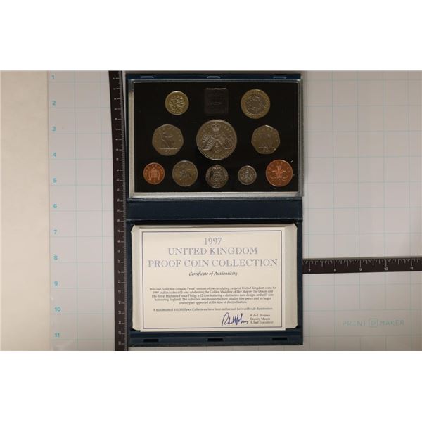 1997 UNITED KINGDOM 10 COIN PF SET WITH CERT.