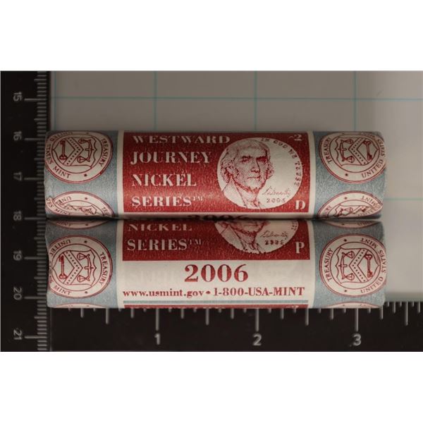 2 ROLLS OF 2006 P & D WESTWARD JOURNEY NICKELS