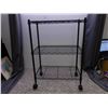Image 1 : Black Wire Rack Kitchen Storage Shelving Cart 3 Layers
