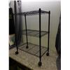 Image 2 : Black Wire Rack Kitchen Storage Shelving Cart 3 Layers