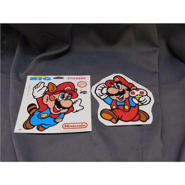 Lot of 2 Really Big Super Mario Stickers Mello Smello 1990