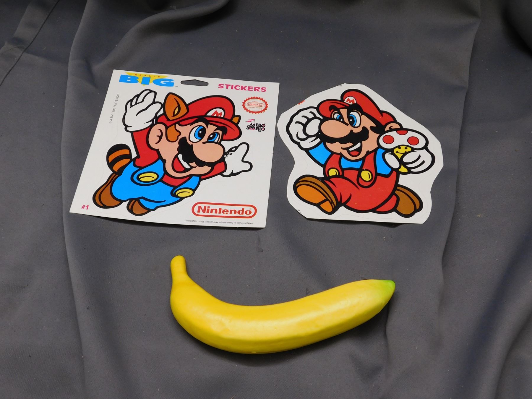 Lot of 2 Really Big Super Mario Stickers Mello Smello 1990