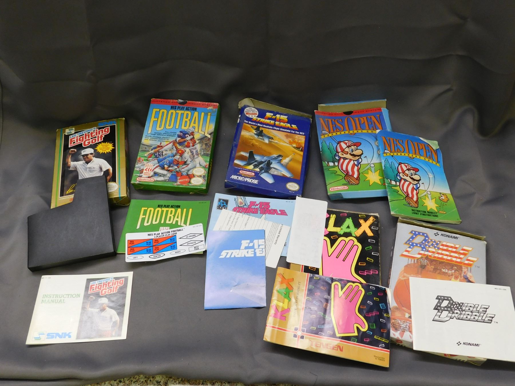 Lot of NES Game Boxes with Paperwork / Inserts *no game* 'NES Open ...