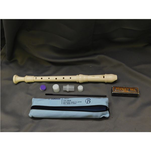 Yamaha Alto YRA28B III Recorder and Hohner Pocket Pal Harmonica