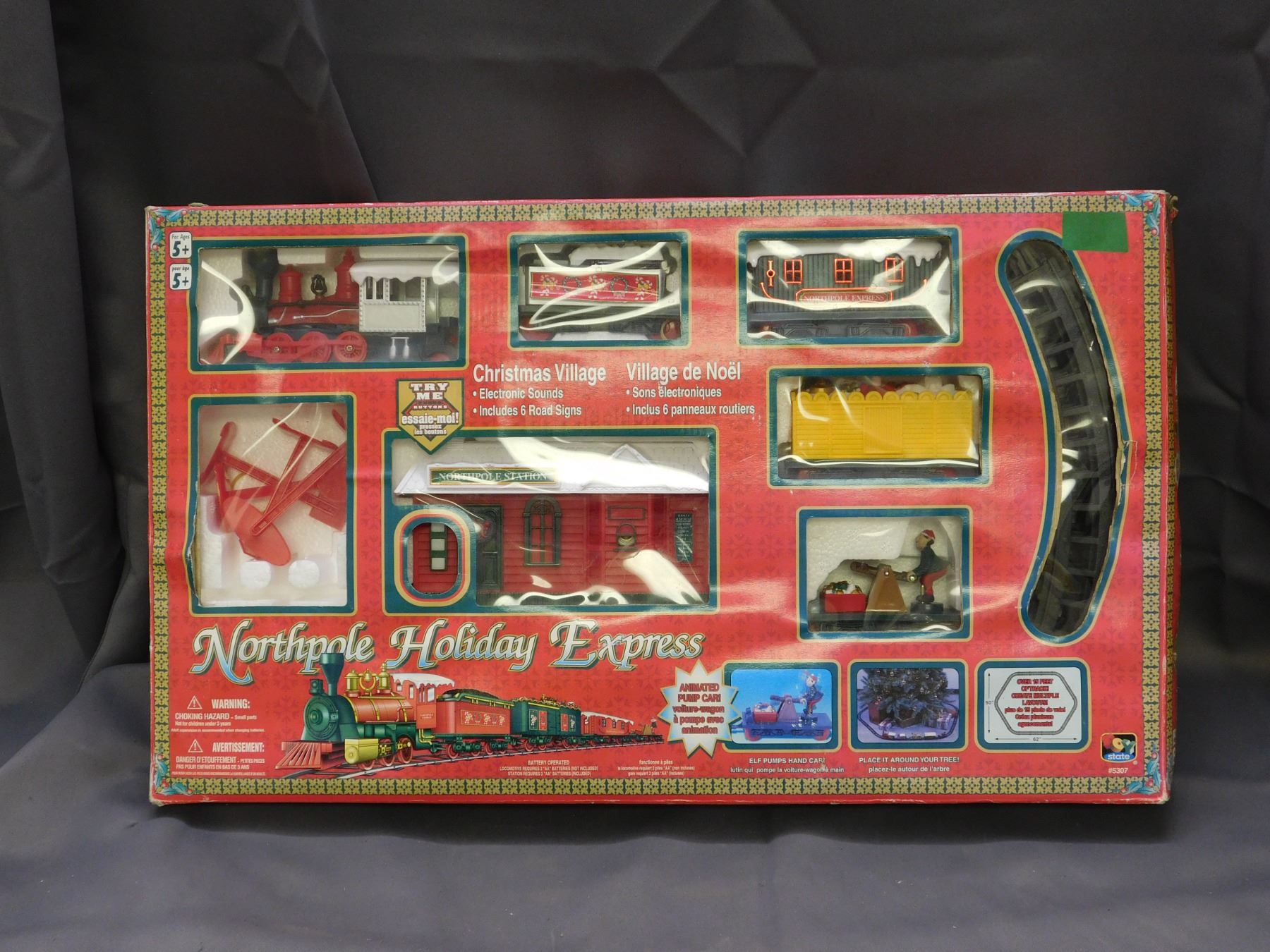 Northpole Holiday Express Christmas Village Train Set in box