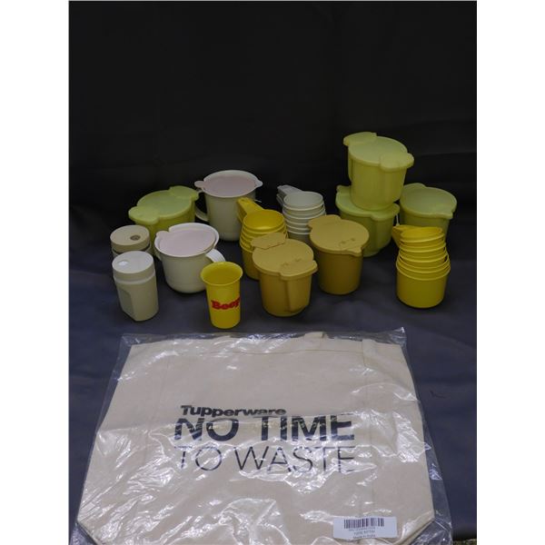 Lot of Vintage Tupperware Containers, Measuring Cups, Salt and Pepper