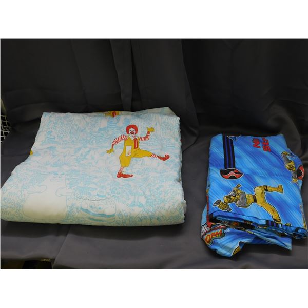 Lot of 2 Kids Blankets Vintage Power Rangers Twin Fitted and Flat Sheet
