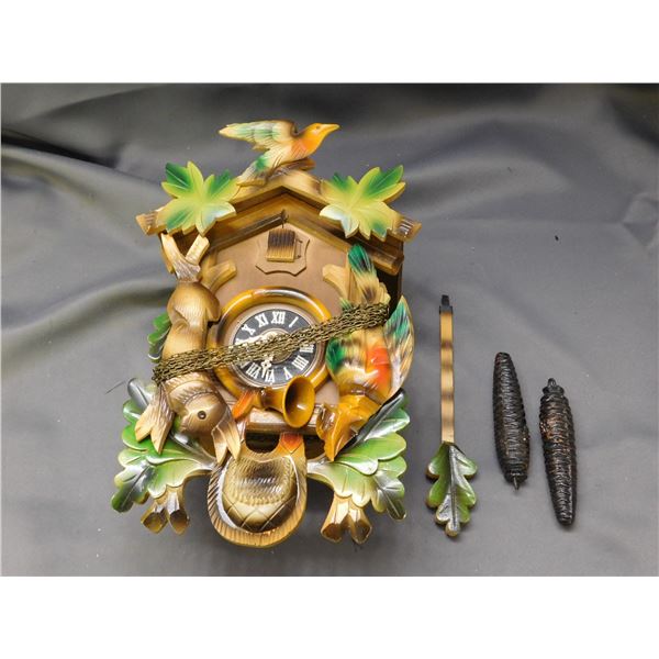 Wooden Coo Coo Clock Made in Germany with Acorn Pendulums