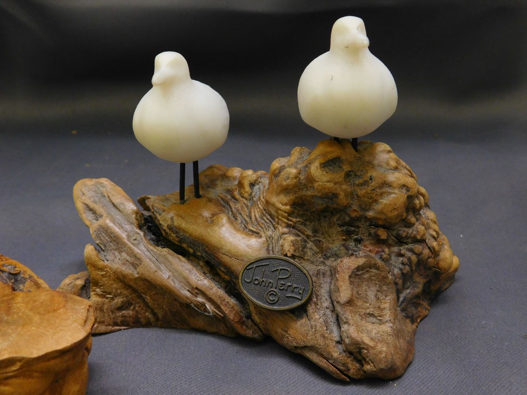 John Perry Wolves Lot of 3 John Perry Studios INC Seagulls and Wolf Resin Sculptures on ...