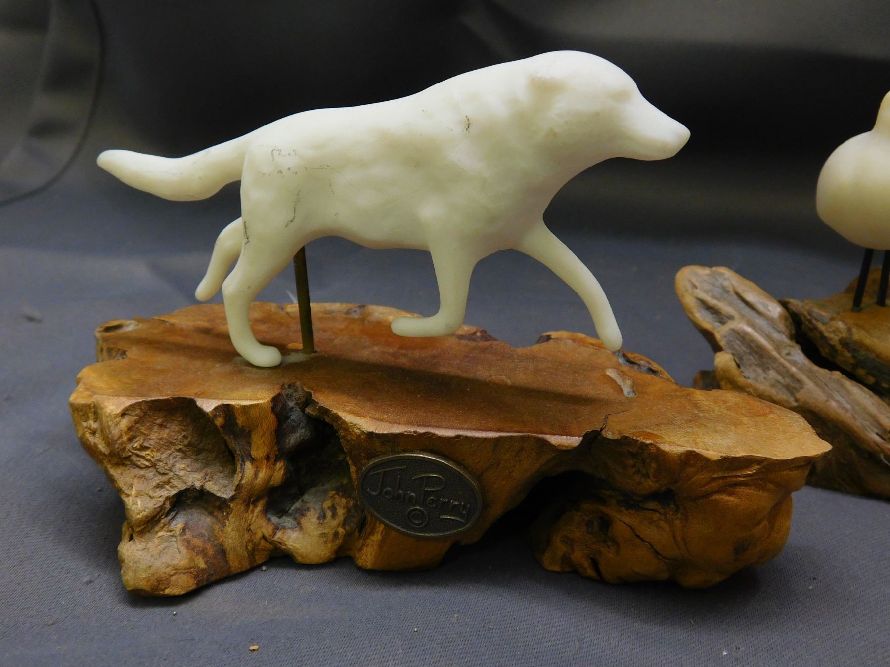 John Perry Wolves Lot of 3 John Perry Studios INC Seagulls and Wolf Resin Sculptures on ...