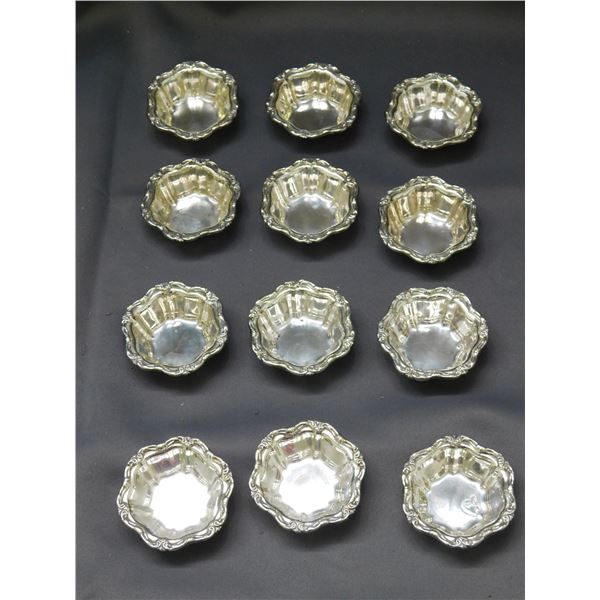Set of 12 Birks Sterling Silver Nut Cups