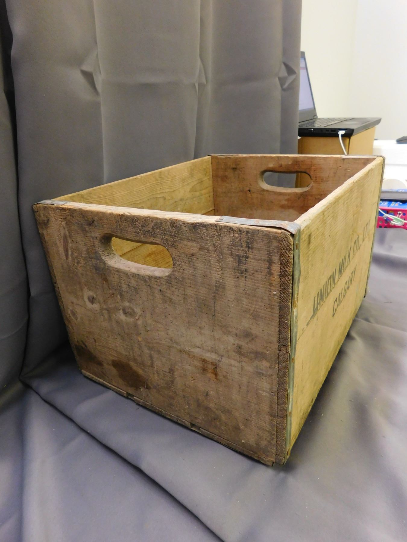 Vintage Antique Bottle Crate Union Milk Co LTD Calgary
