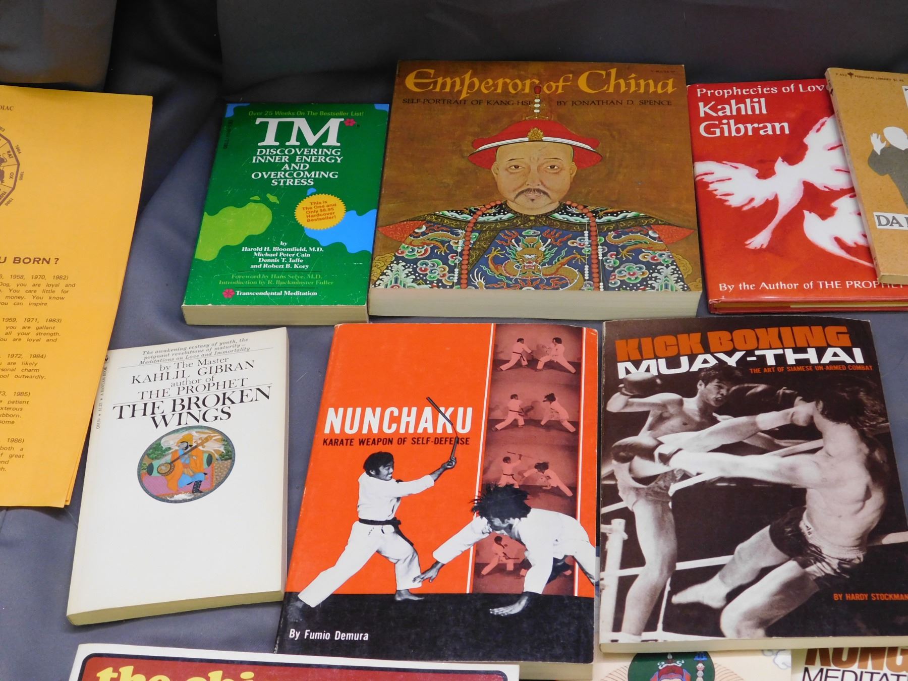 Lot of Chinese Martial Arts & Philosophy Books, Vintage circa 70s 80s