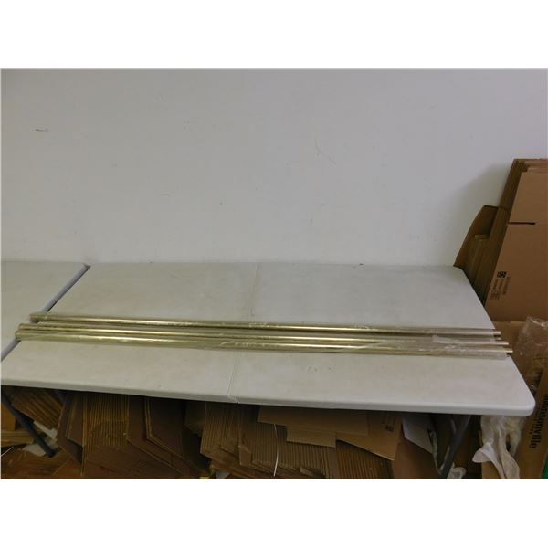 Lot of 3 Brass Saloon Bar Foot Rest Poles 6ft