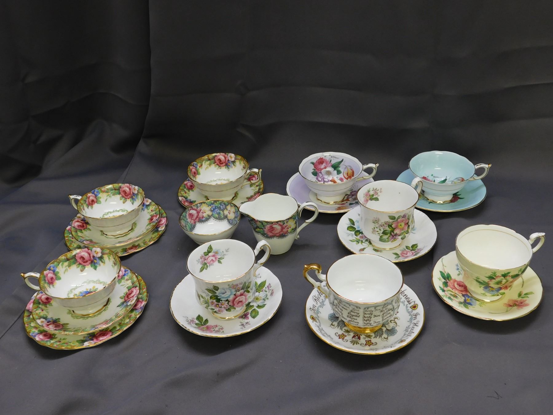Large Bundle of Paragon Tea Cups, Saucers, Cream Sugar Fine Bone China ...